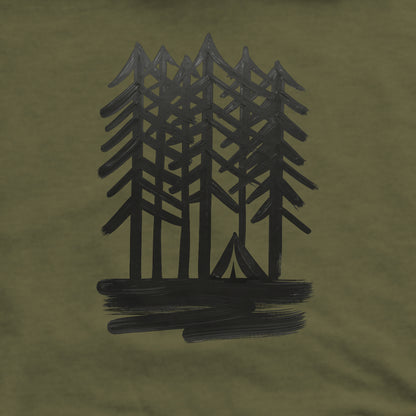 Tall Tree Painting Crewneck Sweatshirt Adventure and Outdoors Themed Sweatshirt