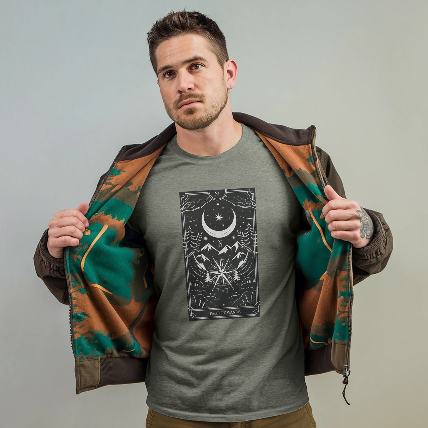 Page of Wands Tarot T-Shirt Adventure and Outdoors Themed T-Shirt