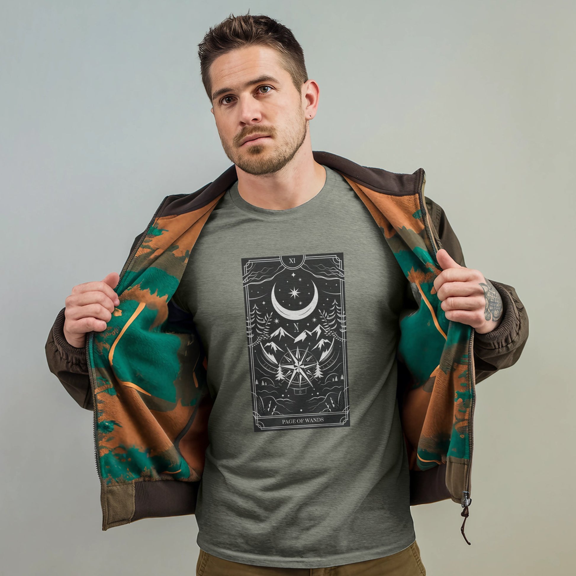 Page of Wands Tarot T-Shirt Adventure and Outdoors Themed T-Shirt