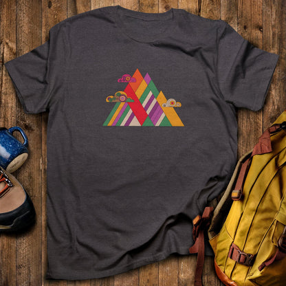Retro Peaks T-Shirt Dark Heather Adventure and Outdoors Themed T-Shirt