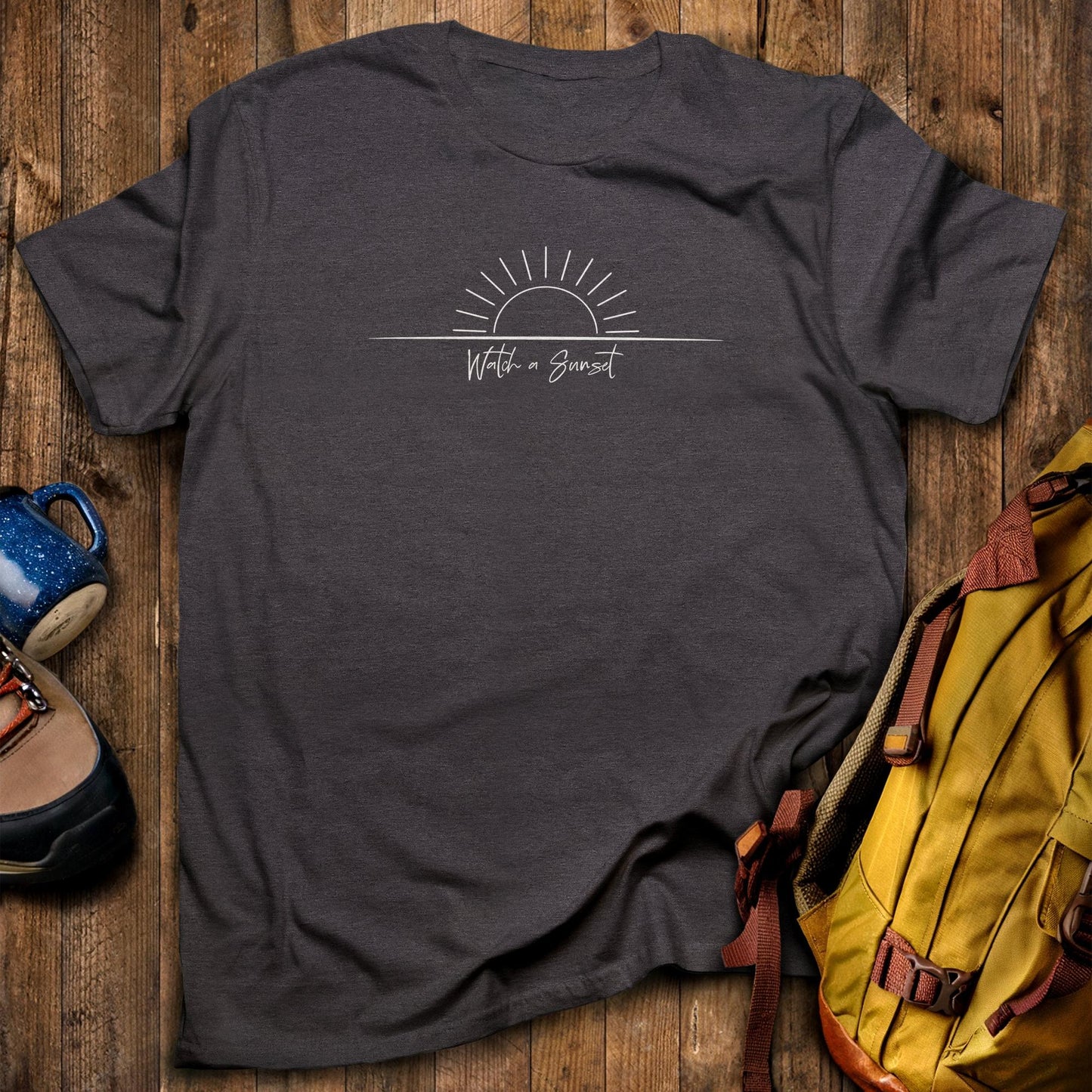Watch a Sunset T-Shirt Dark Heather Adventure and Outdoors Themed T-Shirt
