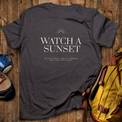 End Your Day Right T-Shirt Dark Heather Adventure and Outdoors Themed T-Shirt