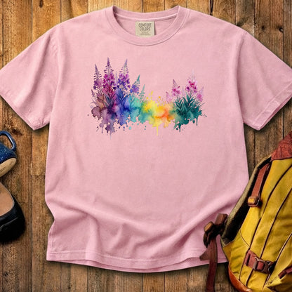Watercolor Fireweed Cotton T-Shirt