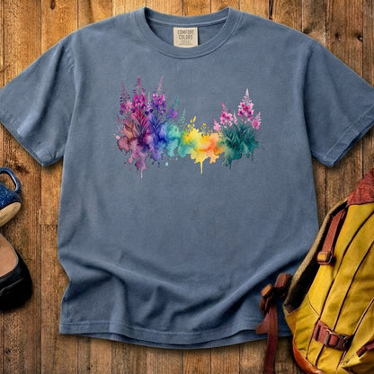 Watercolor Fireweed Cotton T-Shirt