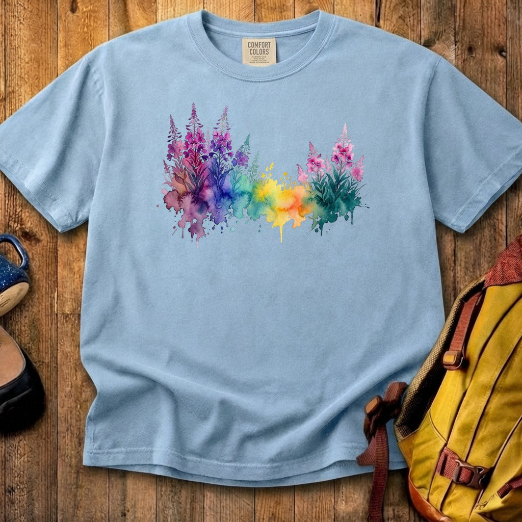 Watercolor Fireweed Cotton T-Shirt