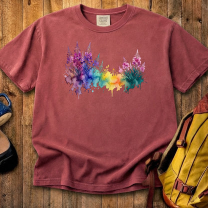 Watercolor Fireweed Cotton T-Shirt