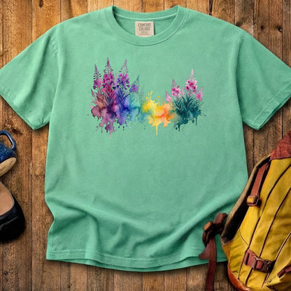 Watercolor Fireweed Cotton T-Shirt