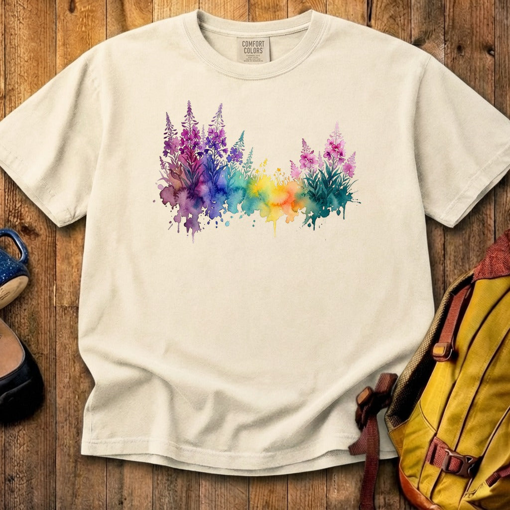 Watercolor Fireweed Cotton T-Shirt
