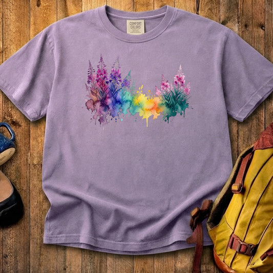 Watercolor Fireweed Cotton T-Shirt
