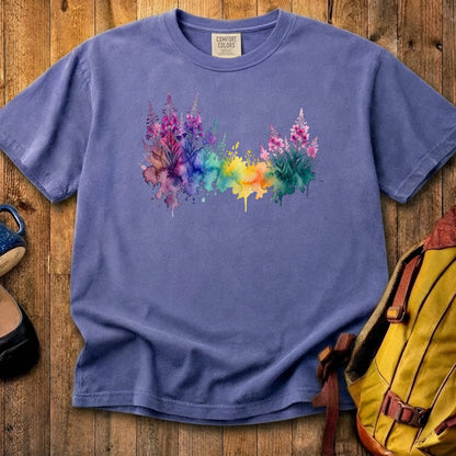 Watercolor Fireweed Cotton T-Shirt