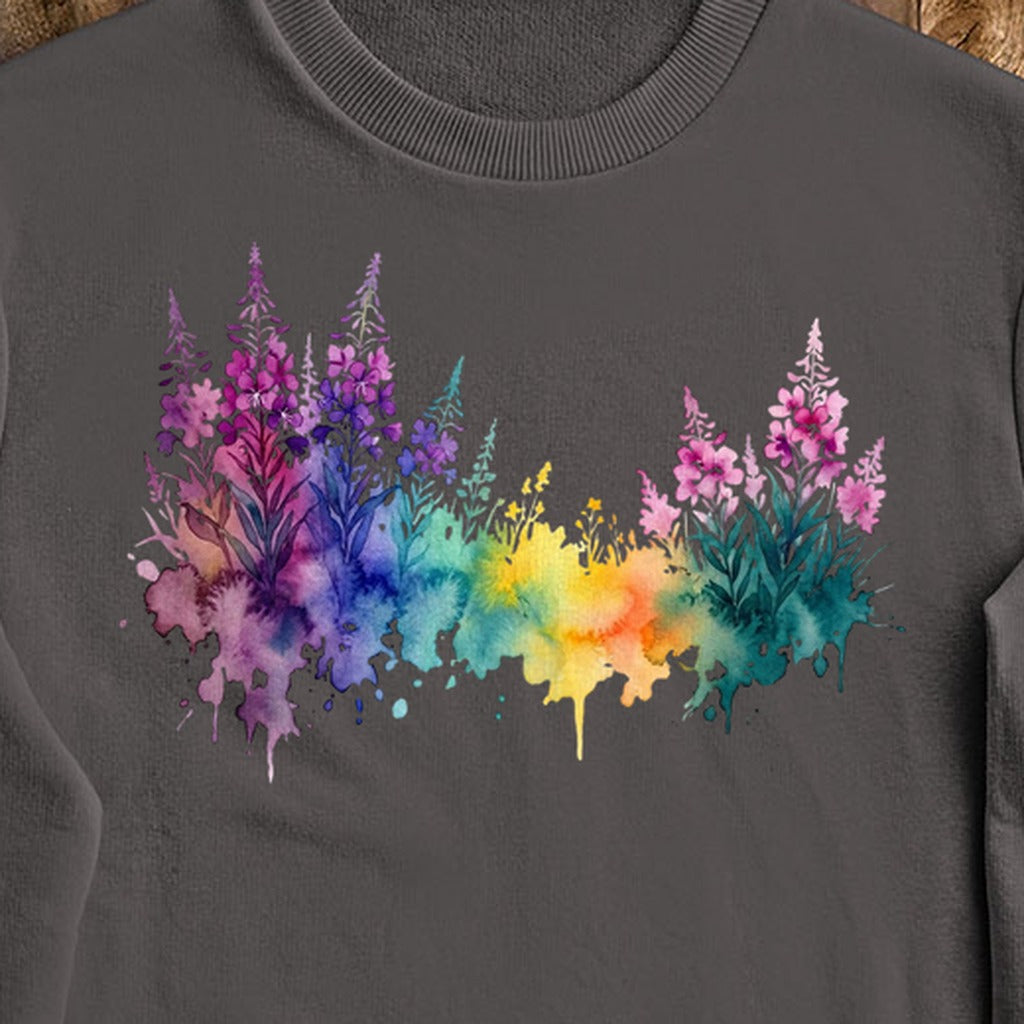Watercolor Fireweed Crewneck Sweatshirt