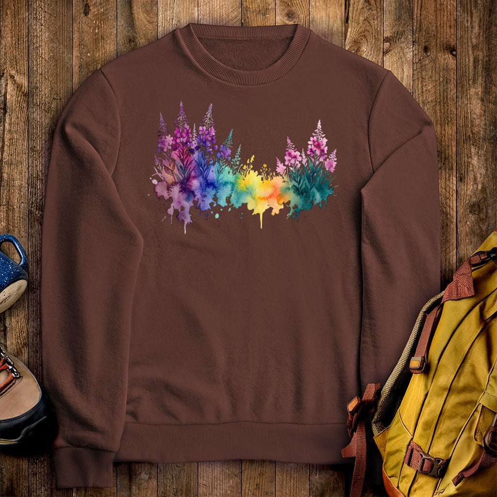 Watercolor Fireweed Crewneck Sweatshirt