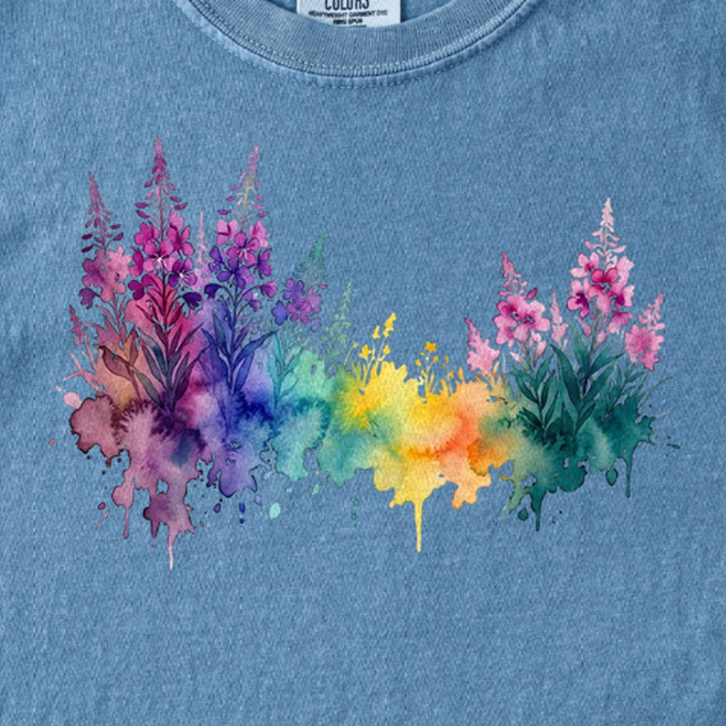 Watercolor Fireweed Kids Cotton T-Shirt