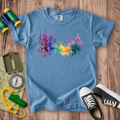 Watercolor Fireweed Kids Cotton T-Shirt