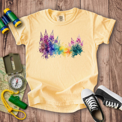 Watercolor Fireweed Kids Cotton T-Shirt