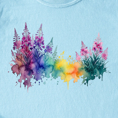 Watercolor Fireweed Kids Cotton T-Shirt