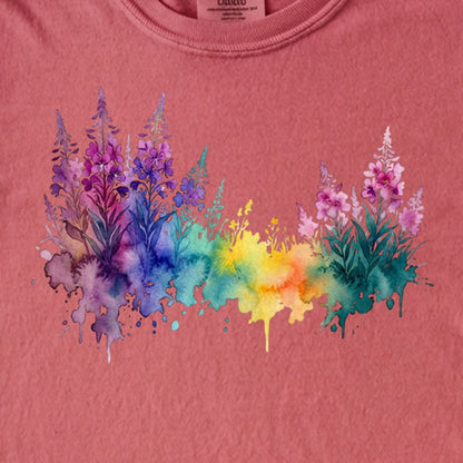 Watercolor Fireweed Kids Cotton T-Shirt