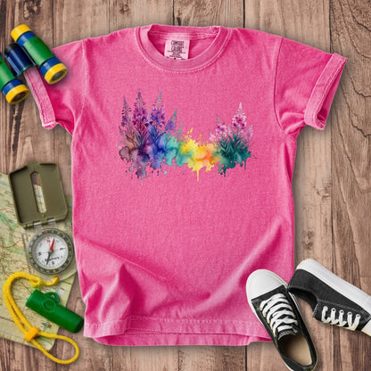 Watercolor Fireweed Kids Cotton T-Shirt