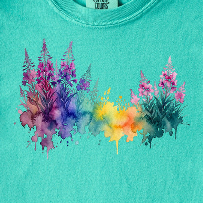 Watercolor Fireweed Kids Cotton T-Shirt