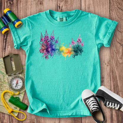 Watercolor Fireweed Kids Cotton T-Shirt