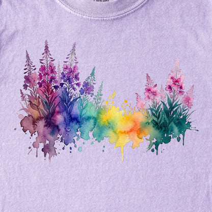 Watercolor Fireweed Kids Cotton T-Shirt