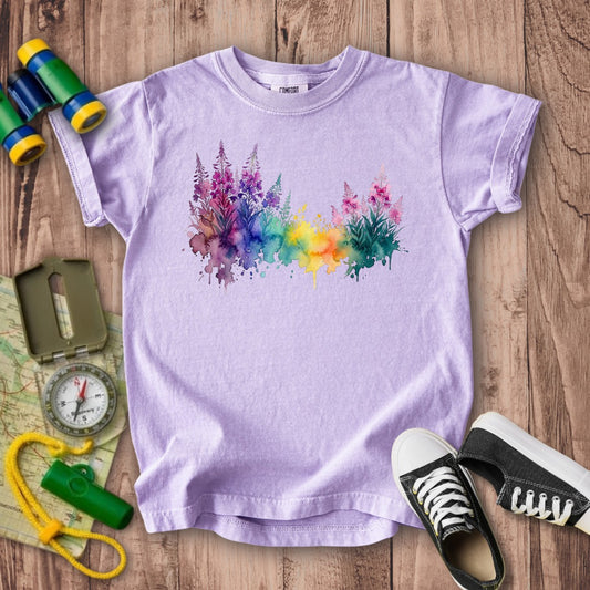 Watercolor Fireweed Kids Cotton T-Shirt