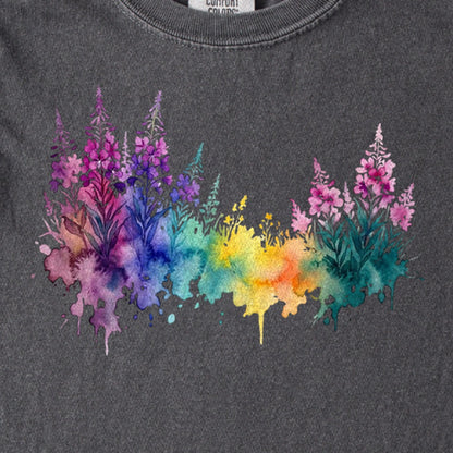 Watercolor Fireweed Kids Cotton T-Shirt