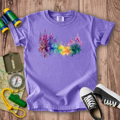 Watercolor Fireweed Kids Cotton T-Shirt