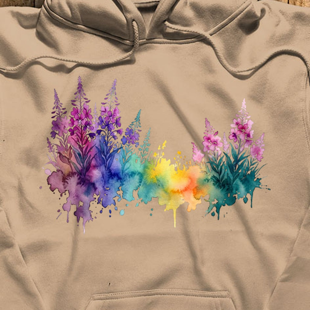 Watercolor Fireweed Hoodie