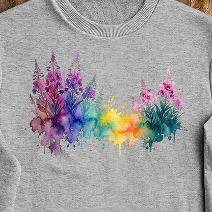 Watercolor Fireweed Crewneck Sweatshirt