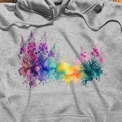 Watercolor Fireweed Hoodie