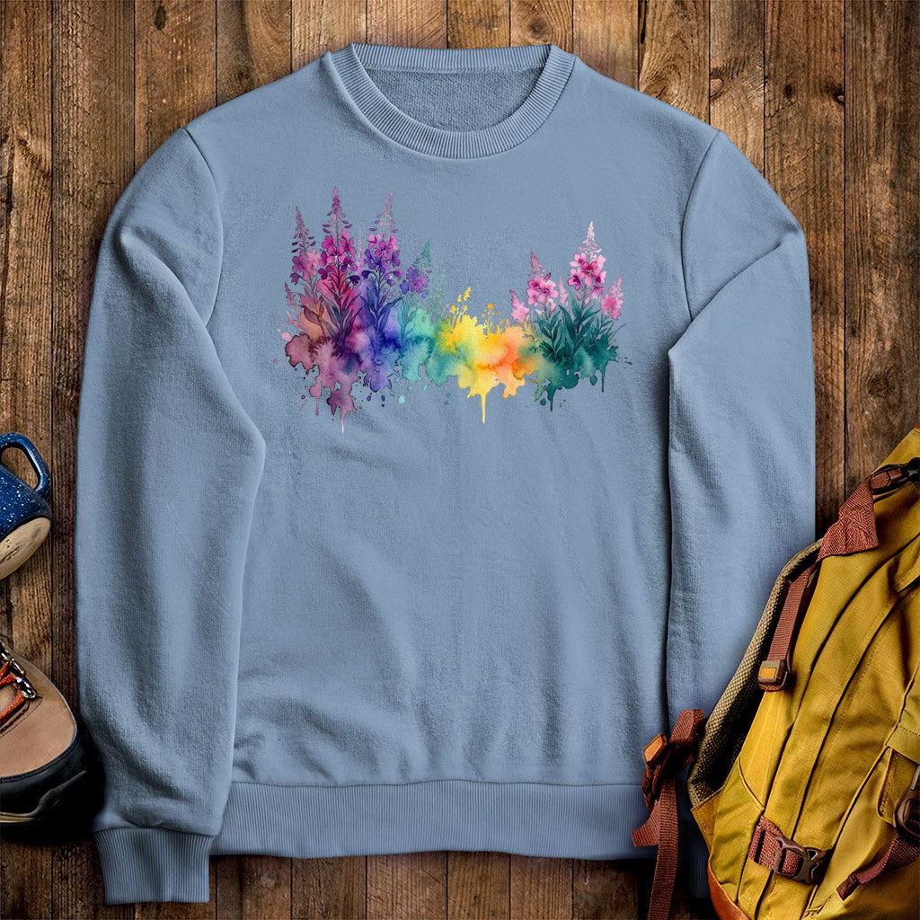 Watercolor Fireweed Crewneck Sweatshirt
