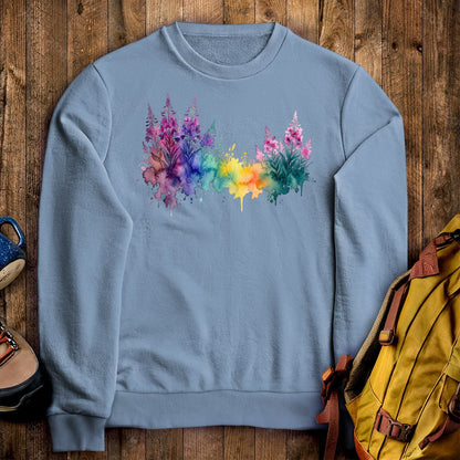Watercolor Fireweed Crewneck Sweatshirt