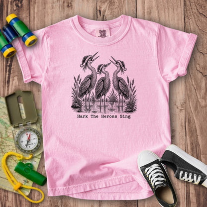 Hark the Herons Sing Kids Cotton T-Shirt