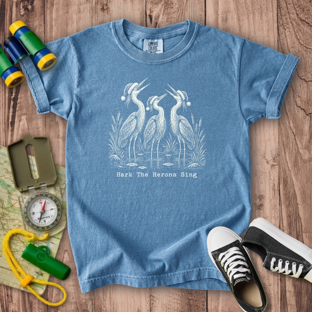Hark the Herons Sing Kids Cotton T-Shirt