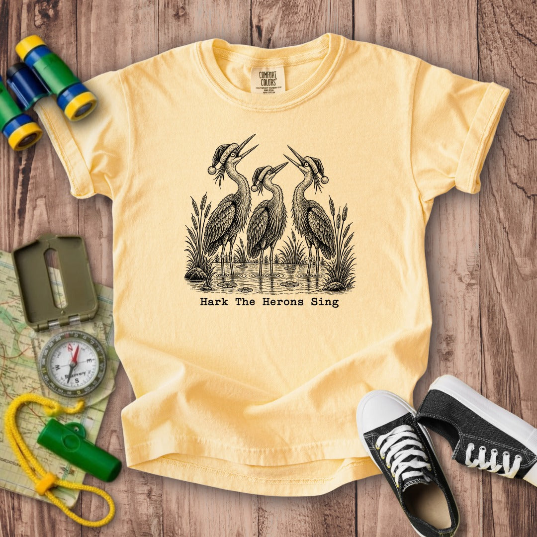 Hark the Herons Sing Kids Cotton T-Shirt