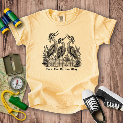 Hark the Herons Sing Kids Cotton T-Shirt