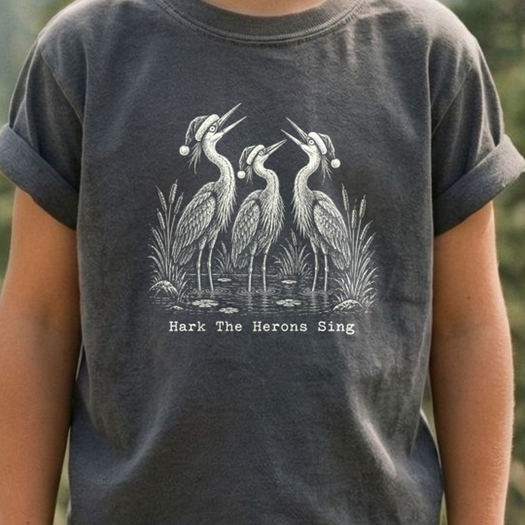 Hark the Herons Sing Kids Cotton T-Shirt