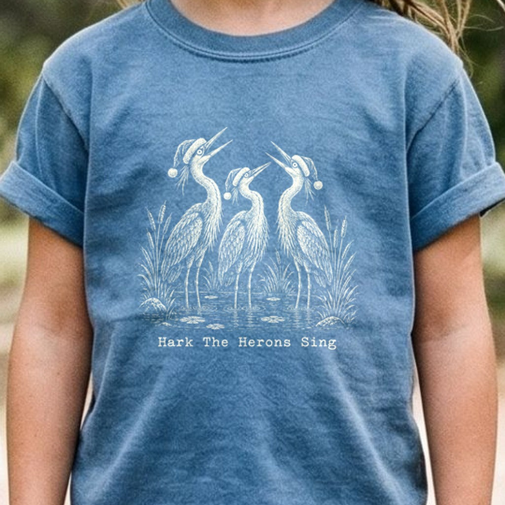Hark the Herons Sing Kids Cotton T-Shirt