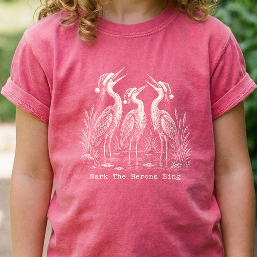 Hark the Herons Sing Kids Cotton T-Shirt