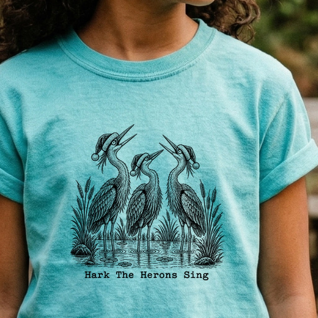 Hark the Herons Sing Kids Cotton T-Shirt