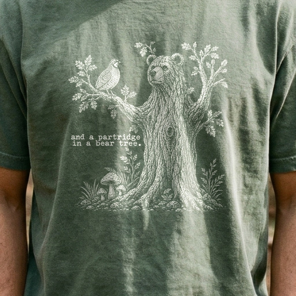 Partridge in a Bear Tree Cotton T-Shirt