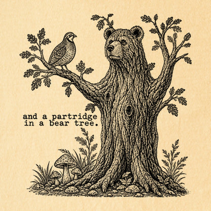 Partridge in a Bear Tree Kids Cotton T-Shirt