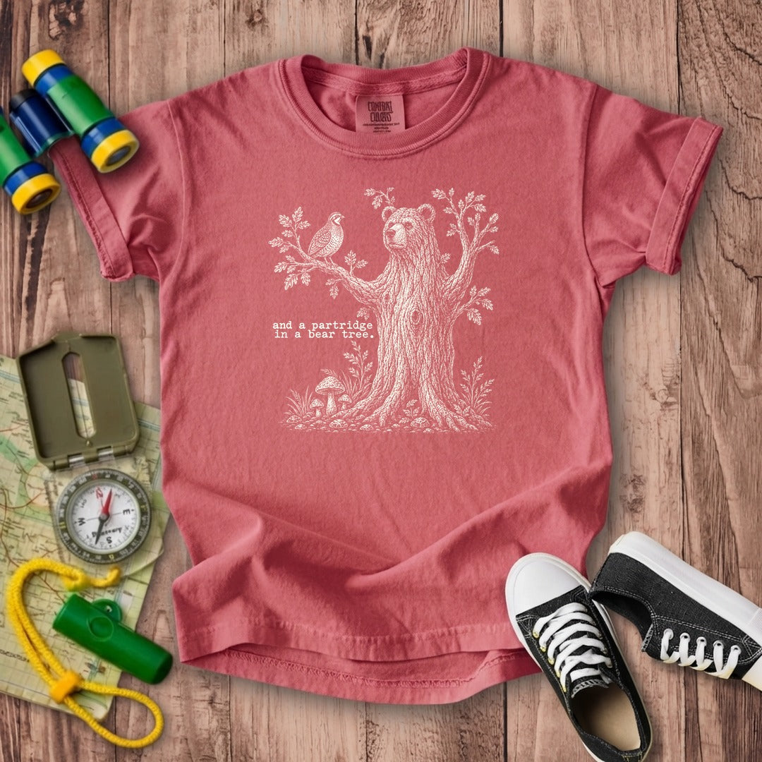 Partridge in a Bear Tree Kids Cotton T-Shirt