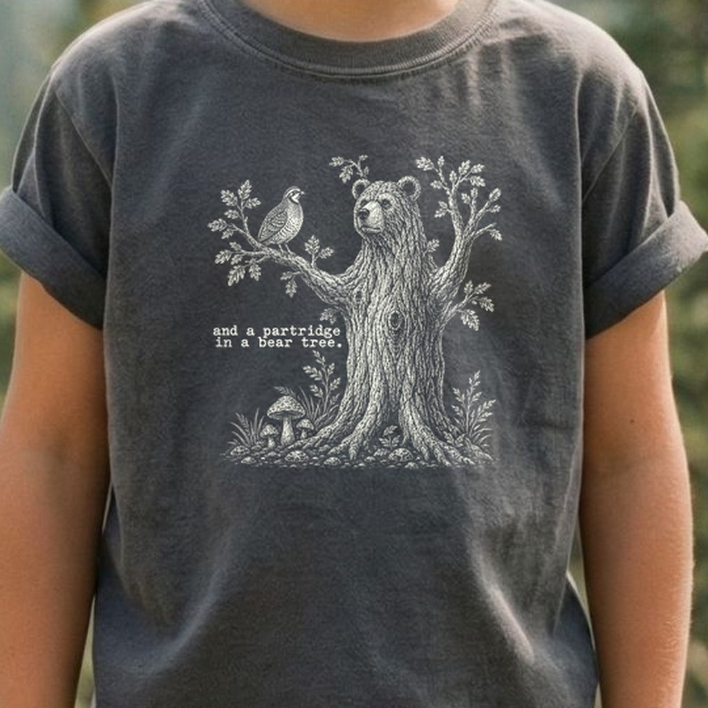 Partridge in a Bear Tree Kids Cotton T-Shirt