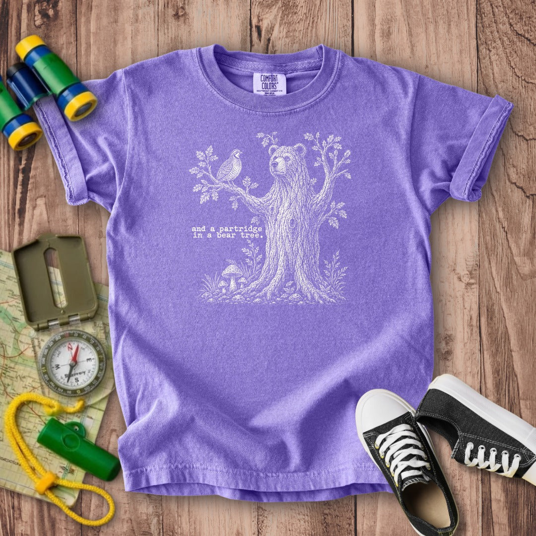 Partridge in a Bear Tree Kids Cotton T-Shirt
