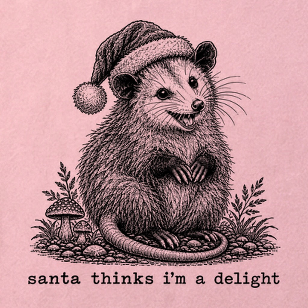 Santa Thinks I Am a Delight Possum Cotton T-Shirt