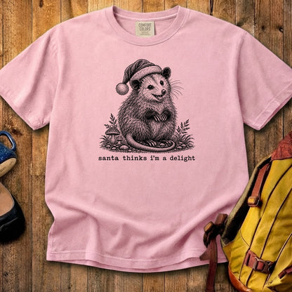 Santa Thinks I Am a Delight Possum Cotton T-Shirt