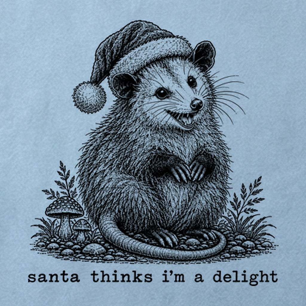 Santa Thinks I Am a Delight Possum Cotton T-Shirt