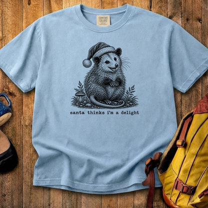 Santa Thinks I Am a Delight Possum Cotton T-Shirt